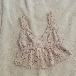 Aerie Lace Top in Light Pink